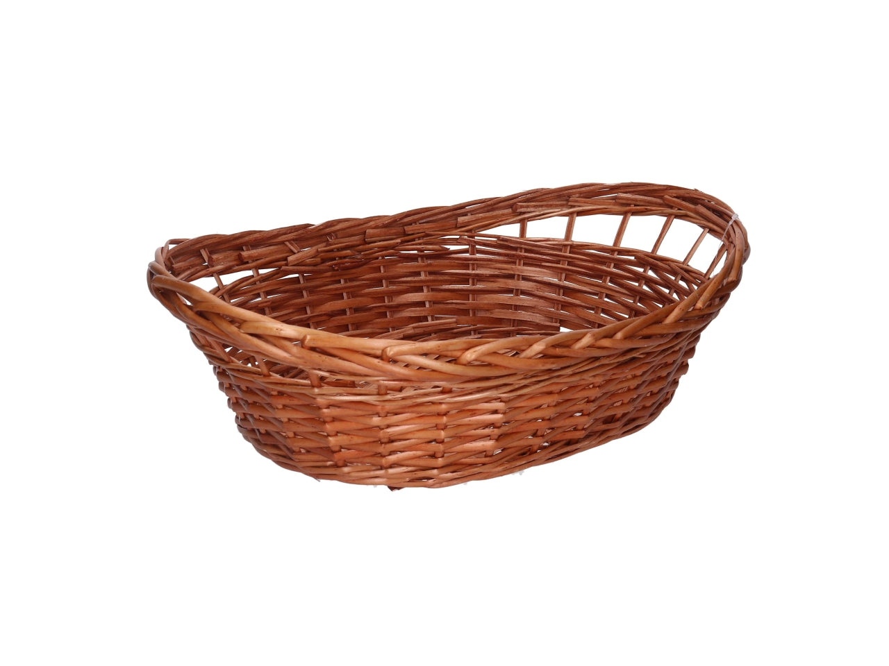 Cesta in vimini Nazo, colore miele, ovale 50x34xh.12/16 cm