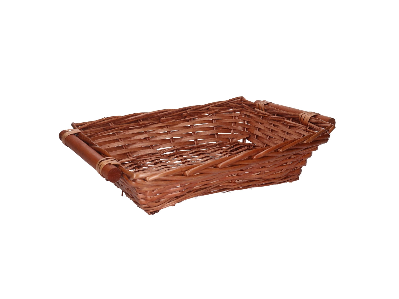 Cesta in vimini Nazo, colore miele, rettangolare 50x40xh.13 cm