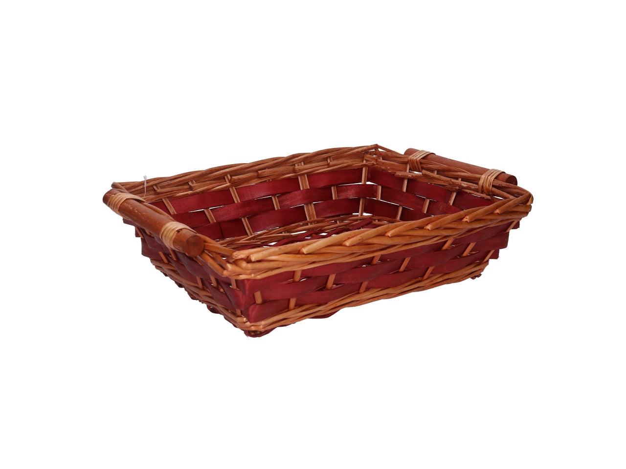 Cesta in vimini Koda, intreccio noce naturale, rettangolare 55x45xh.13 cm