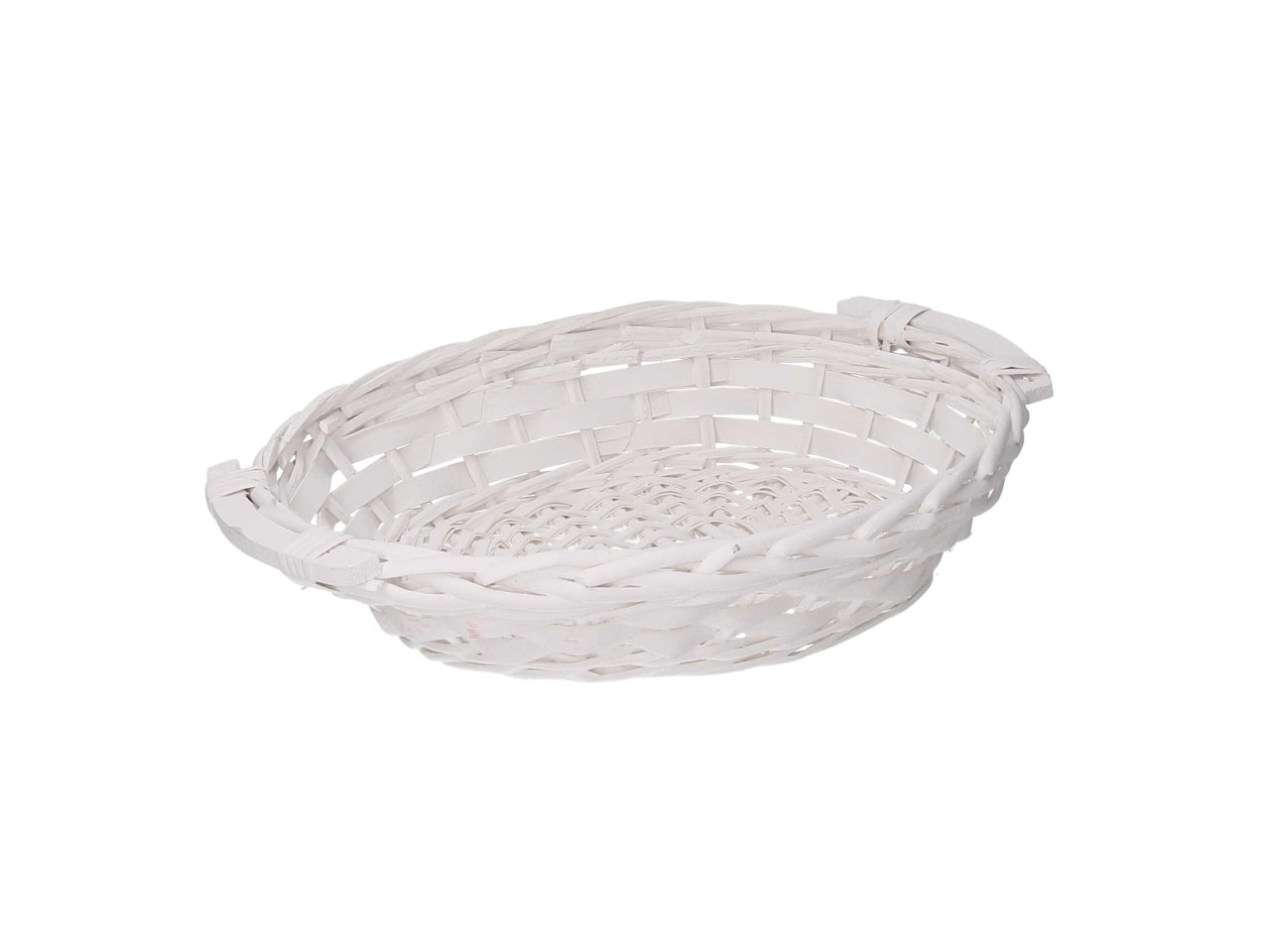 Cesta in vimini Lelly, colore bianco, tonda 40xh.13 cm