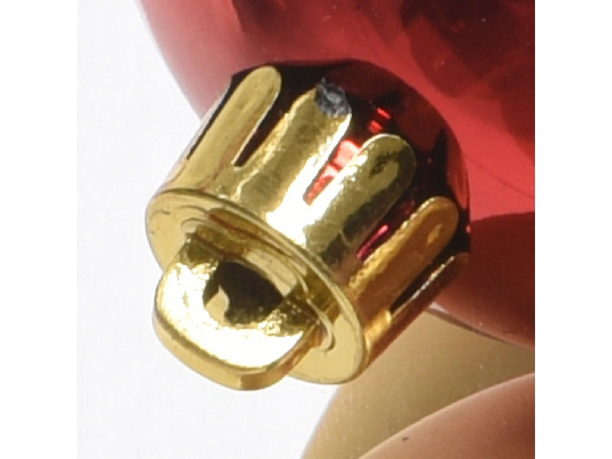 Palla di Natale 6cm in confezione da 30 pezzi oro e rosso lucida, opaco, glitterata