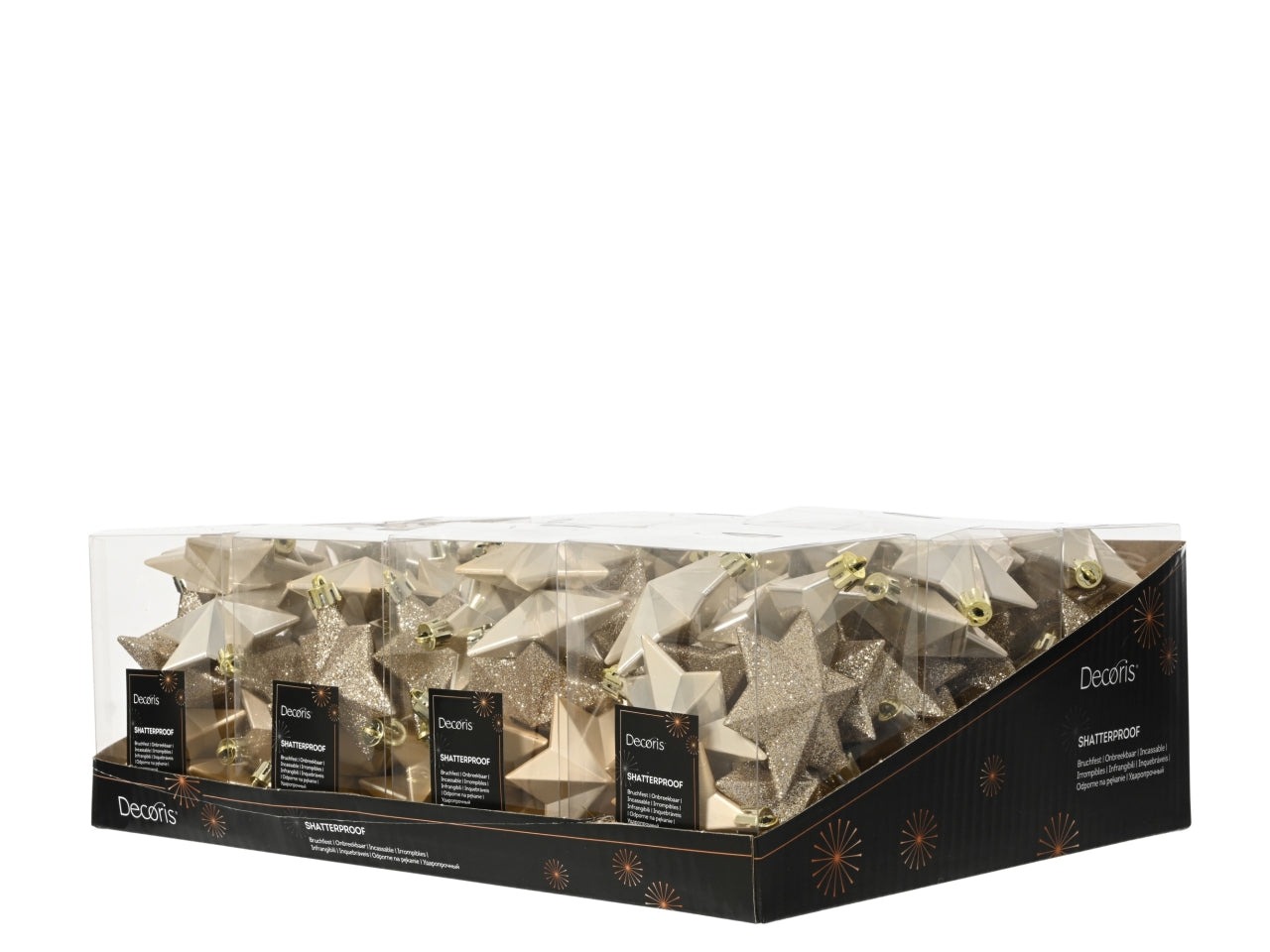 Appendino a forma di stella in confezione da 12 pezzi beige