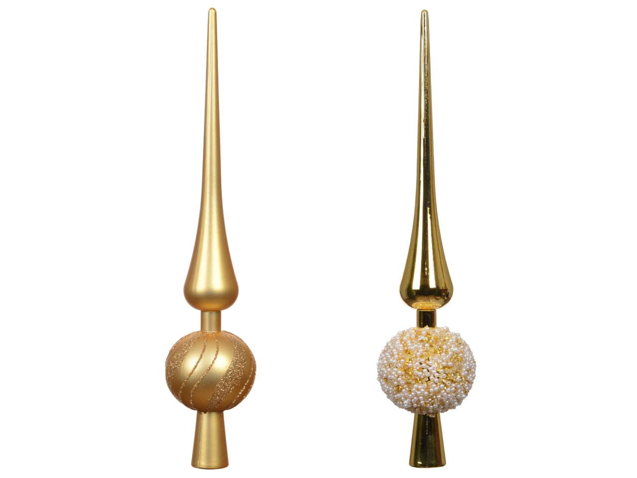 Puntale per albero di natale 30,5cm oro chiaro lucido, opaco in 2 assortimenti