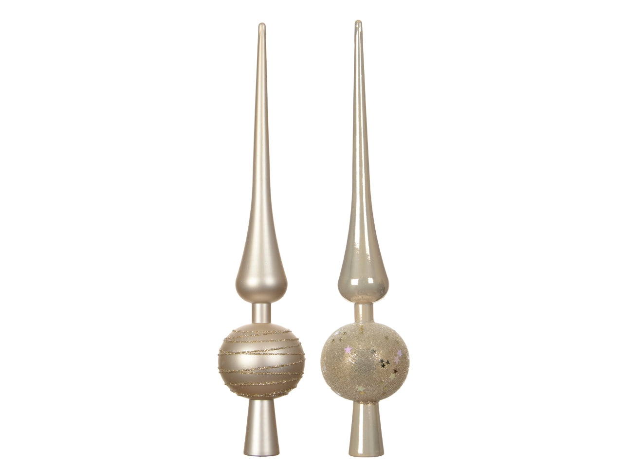 Puntale per albero di natale 30,5cm beige lucido, opaco in 2 assortimenti
