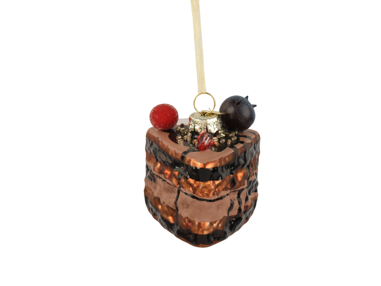 Appendino torta in vetro 6,8cm marrone