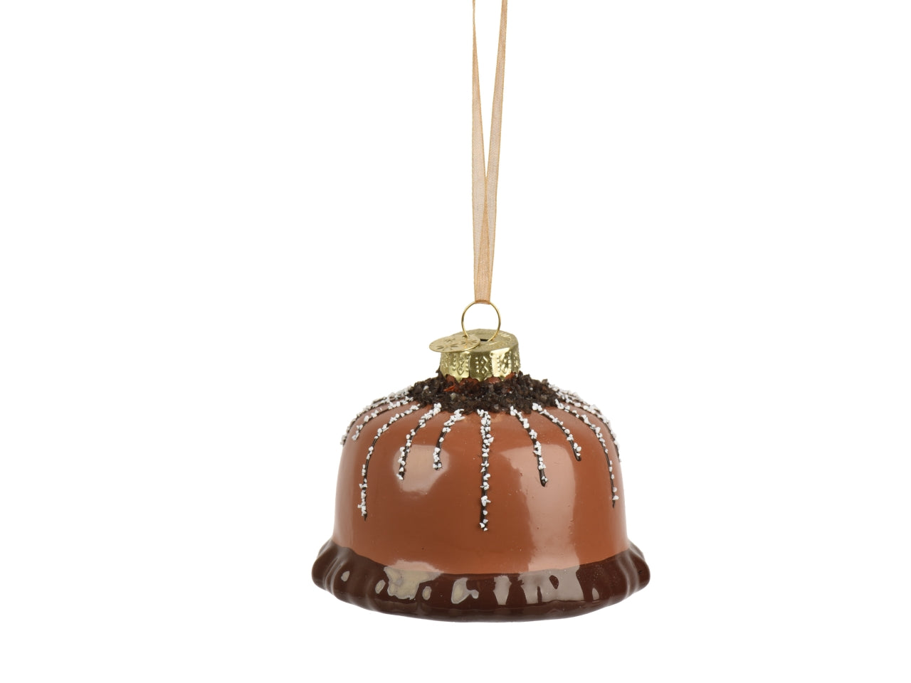 Appendino torta in vetro 5,3cm marrone