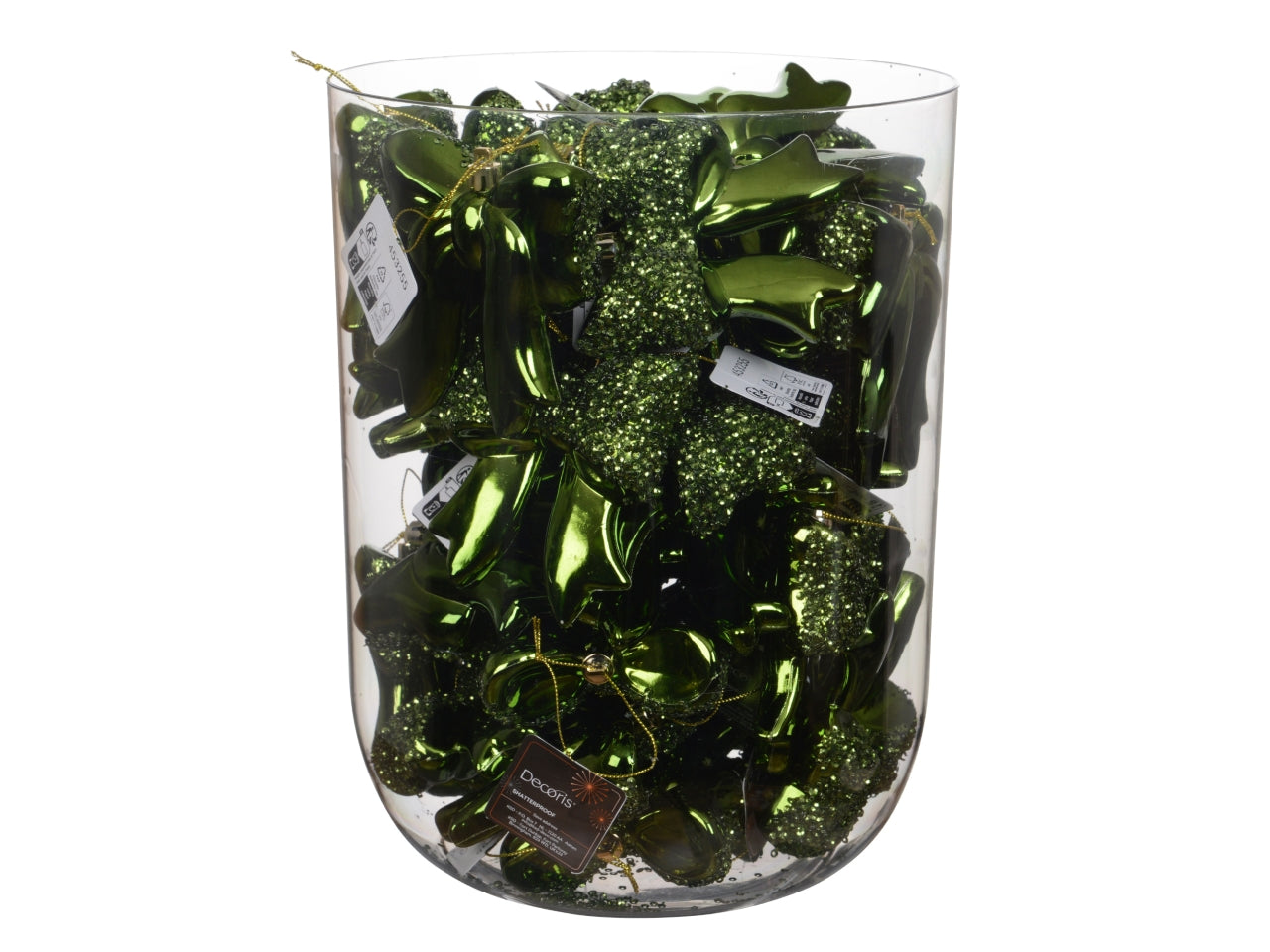 Fiocco decorativo 8,7x9,8cm lucido con glitter verde