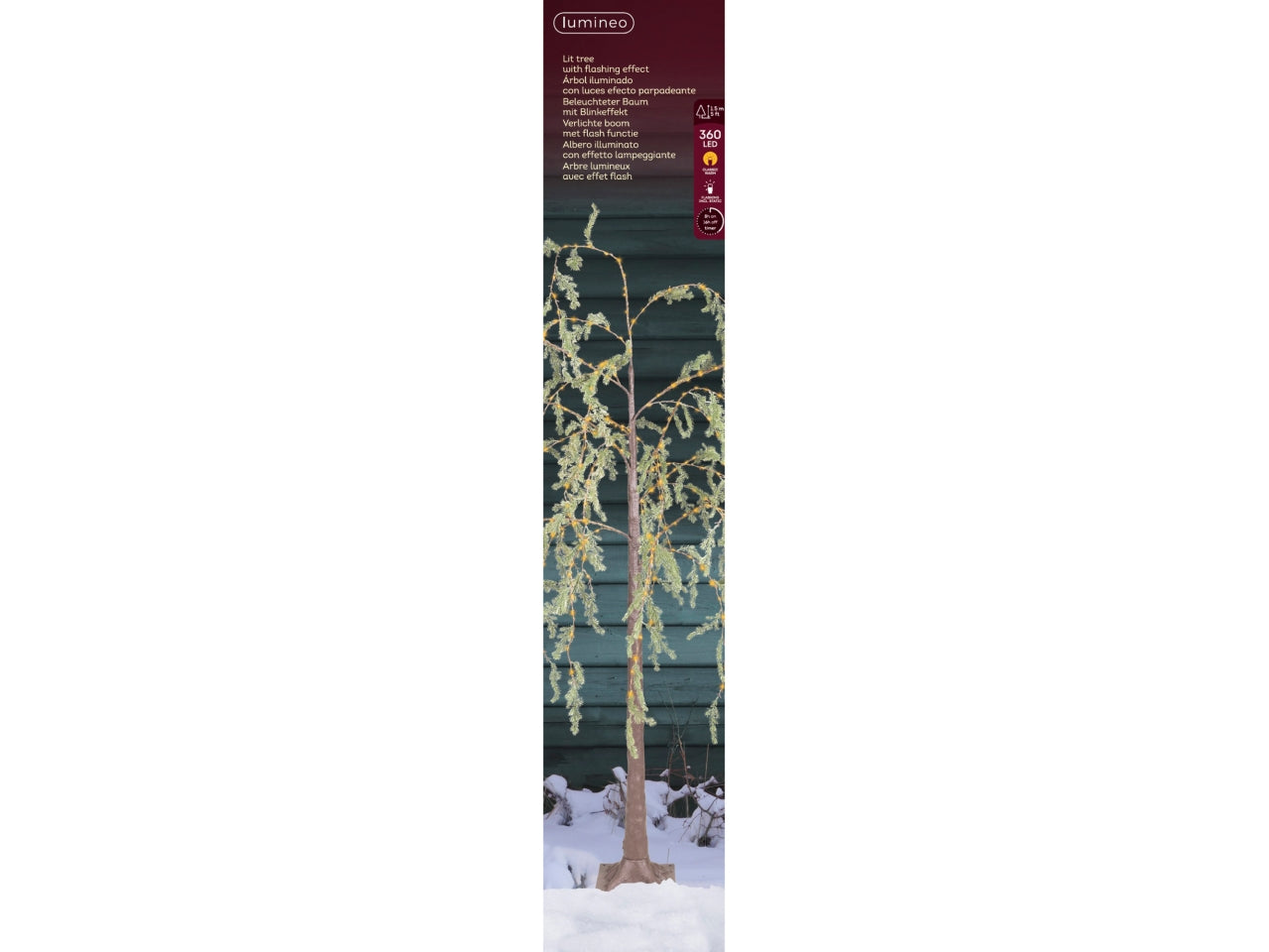 Albero a salice 150cm con microled bianco caldo e flash