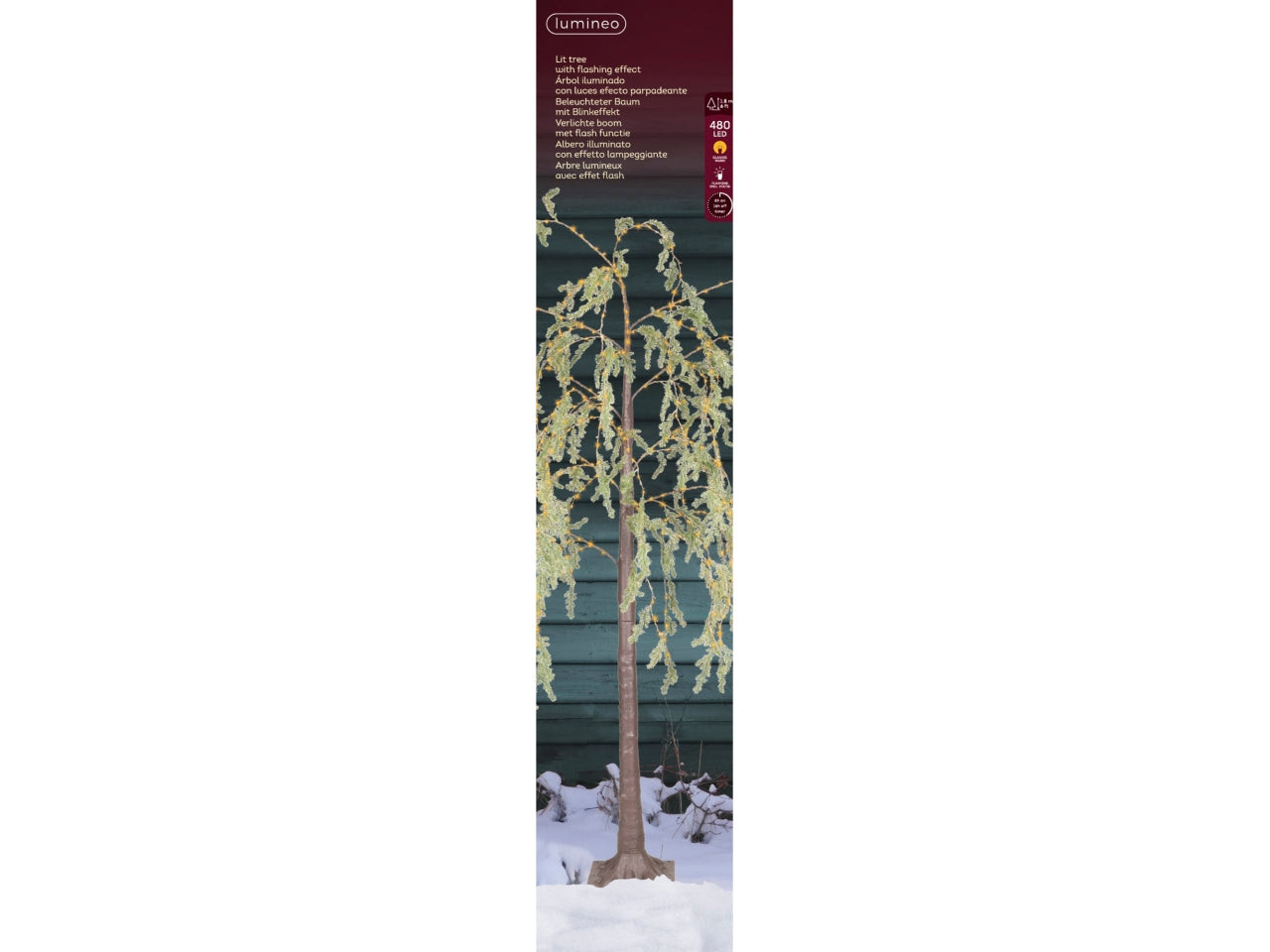 Albero a salice 180cm con microled bianco caldo e flash