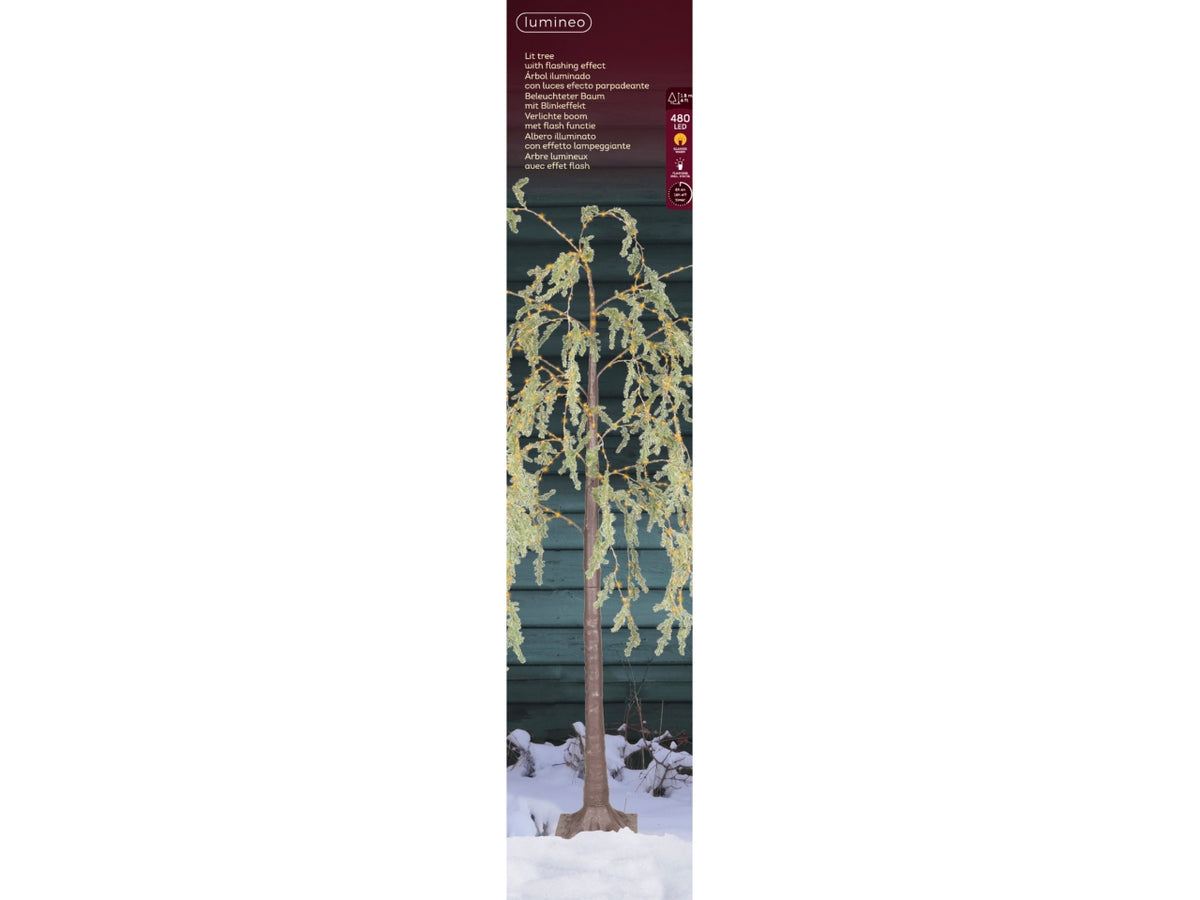 Albero a salice 180cm con microled bianco caldo e flash