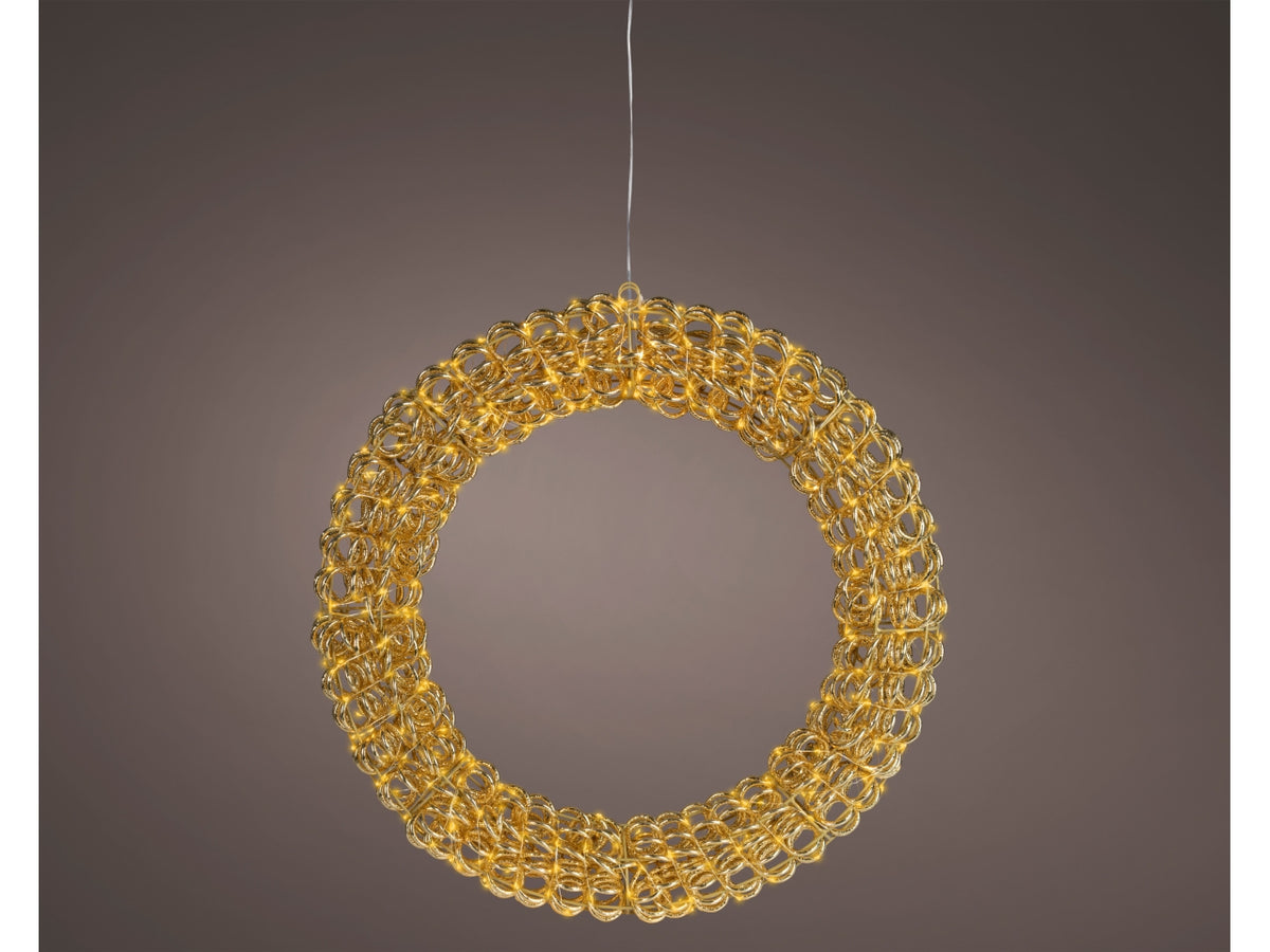 Corona luminosa 58cm con 400 led bianco classico e flash per uso esterno