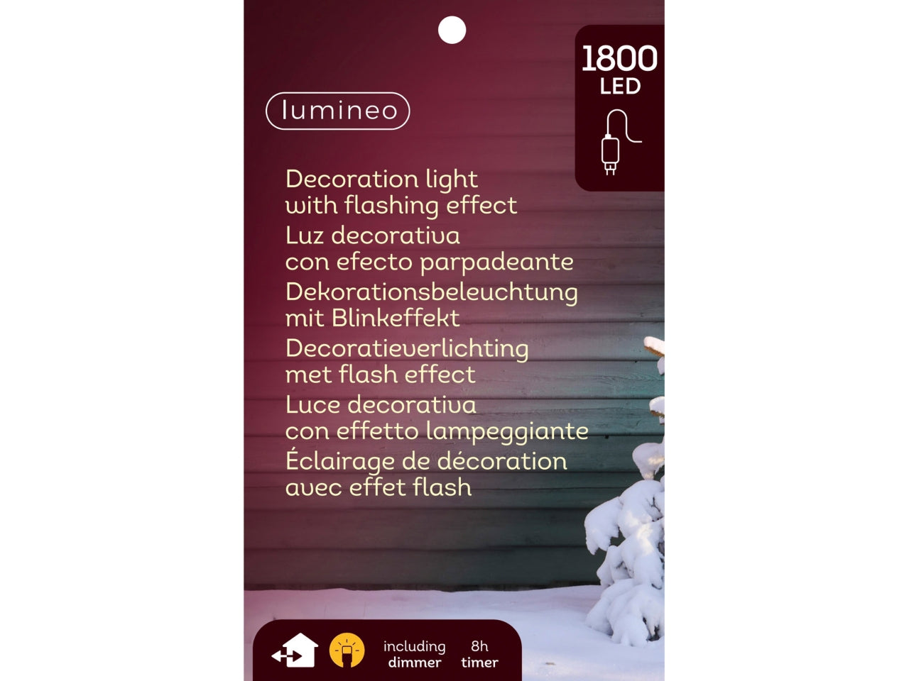 Cono luminoso maxi 180cm con 1800 led bianco caldo e flash per uso esterno