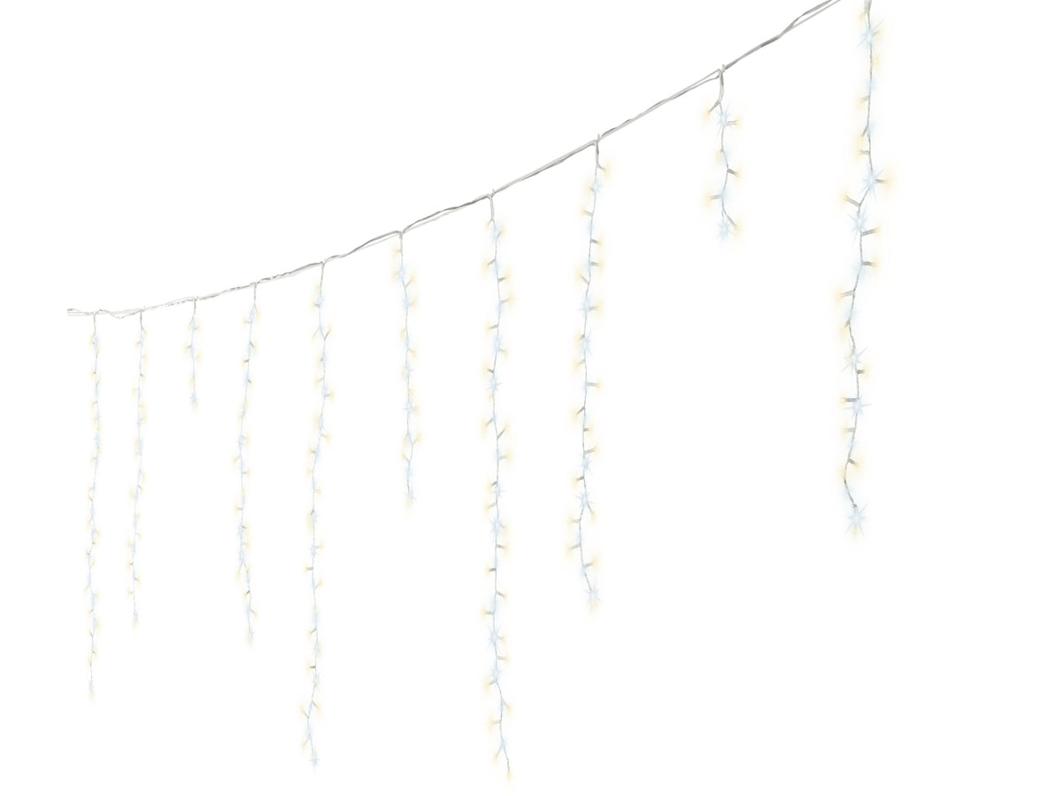 Tenda luminosa con 708 led bianco classico e flash bianco freddo 13 funzioni, lunghezza 6mt per uso interno/esterno