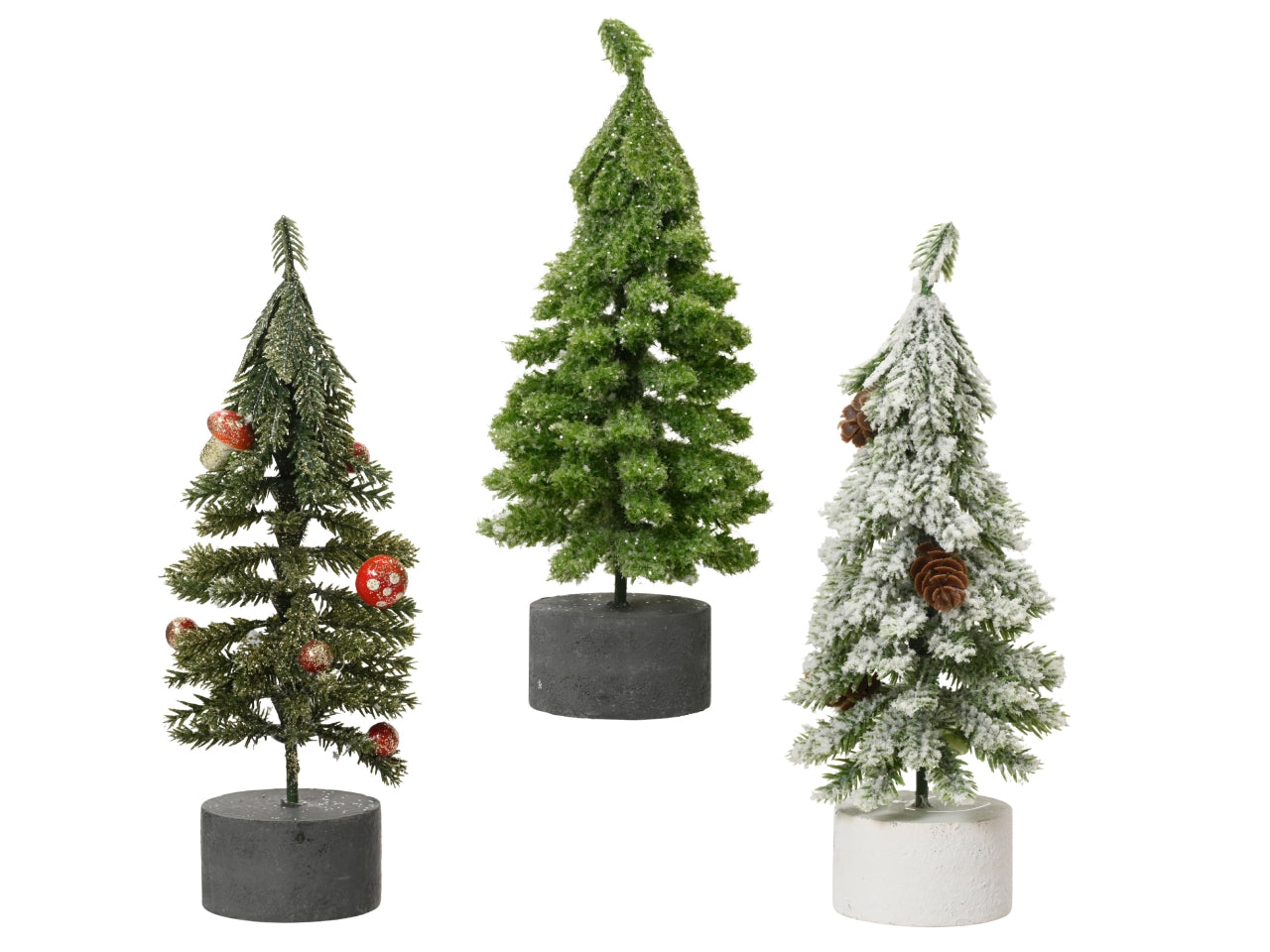 Alberello 21cm con base a tronco in 3 assortimenti