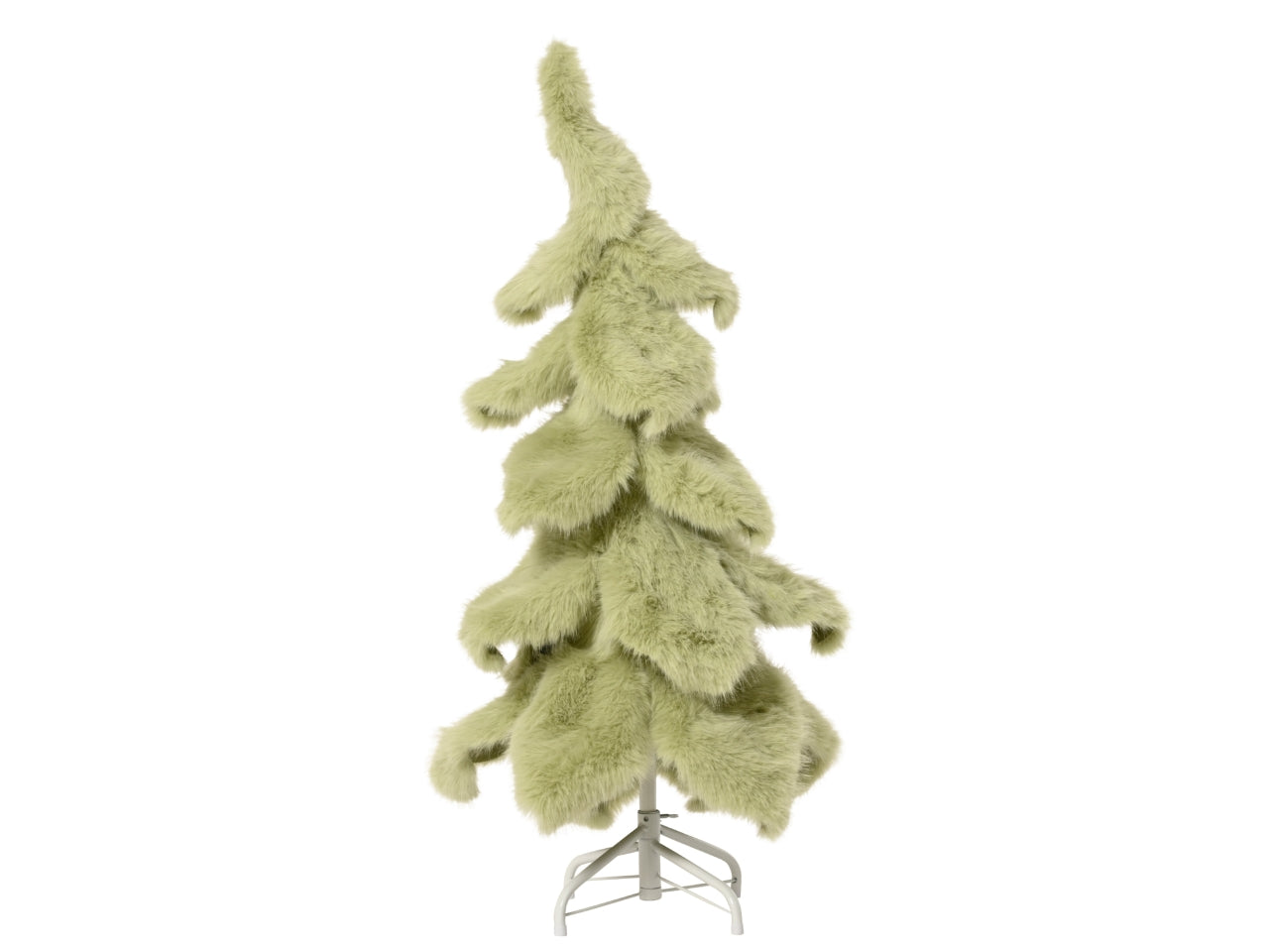 Albero di natale in pelliccia sintetica 100cm verde a 4 strati con diametro 50cm