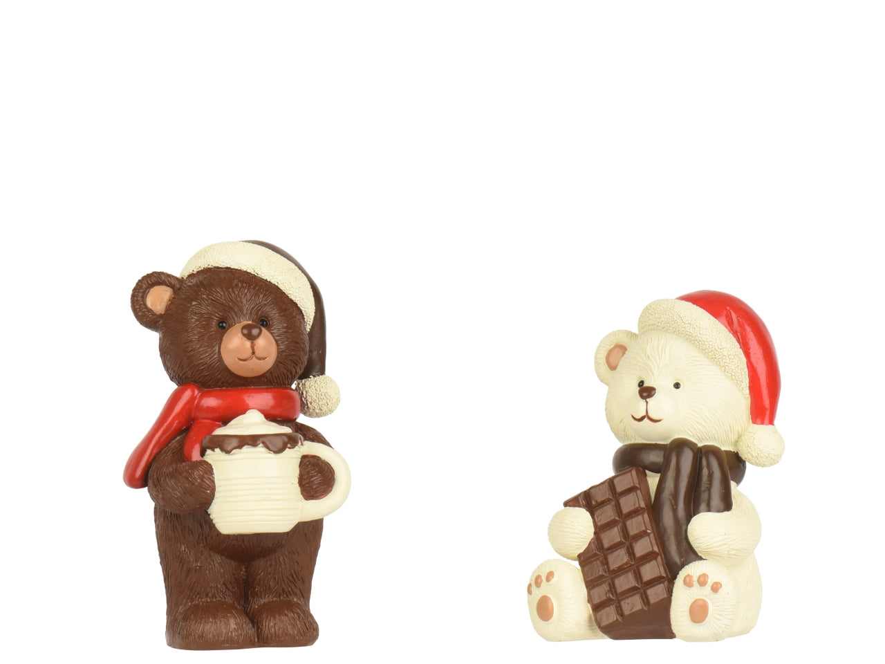 Orso decorativo 14,3cm in poliresina effetto cioccolato in 2 assortimenti