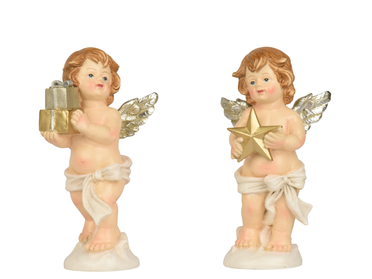 Angelo decorativo 23,5cm in poliresina in 2 assortimenti