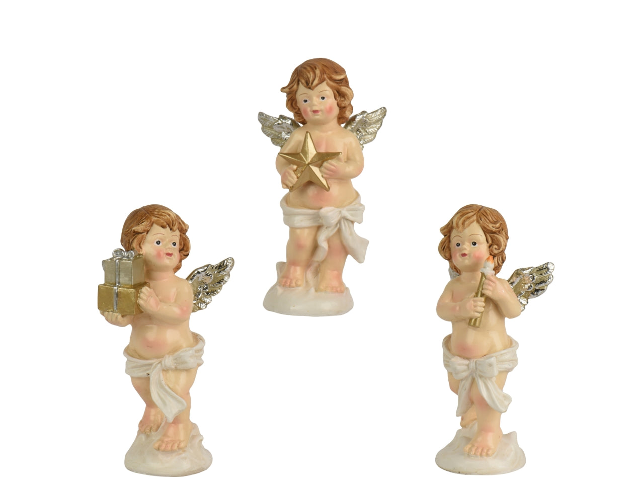 Angelo decorativo 15,5cm in poliresina in 3 assortimenti