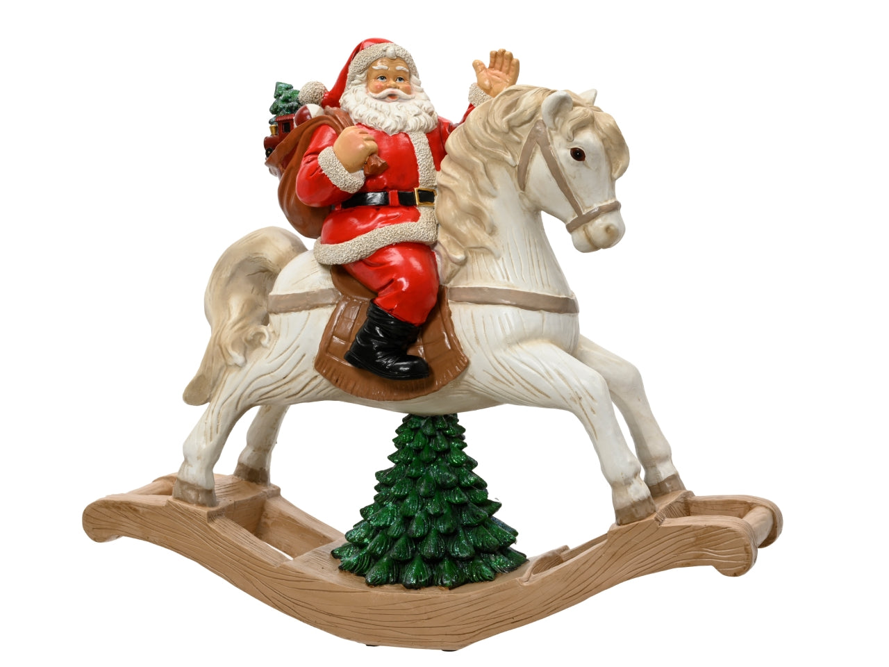Cavallo a dondolo 50cm con babbo natale