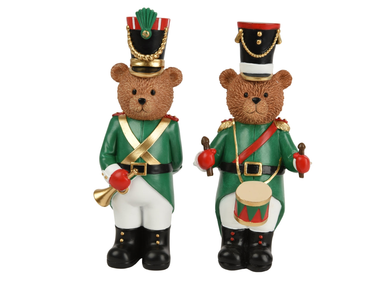 Orso soldatino 23cm in poliresina in 2 assortimenti