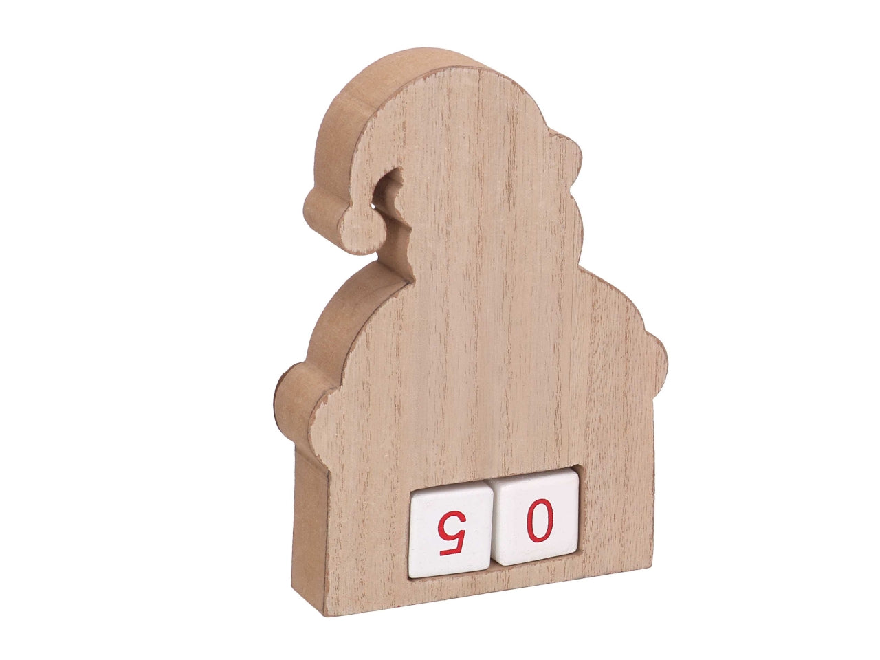 Calendario in legno Babbo Natale rosso 11x2,5xh.14,5cm
