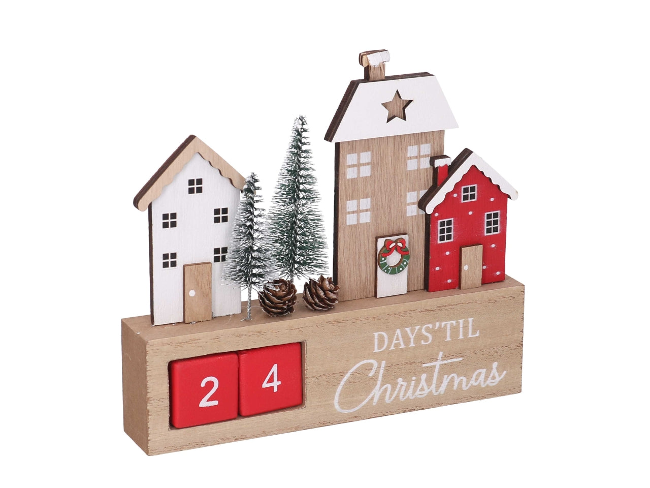 Calendario in legno con casette 18xh.16cm