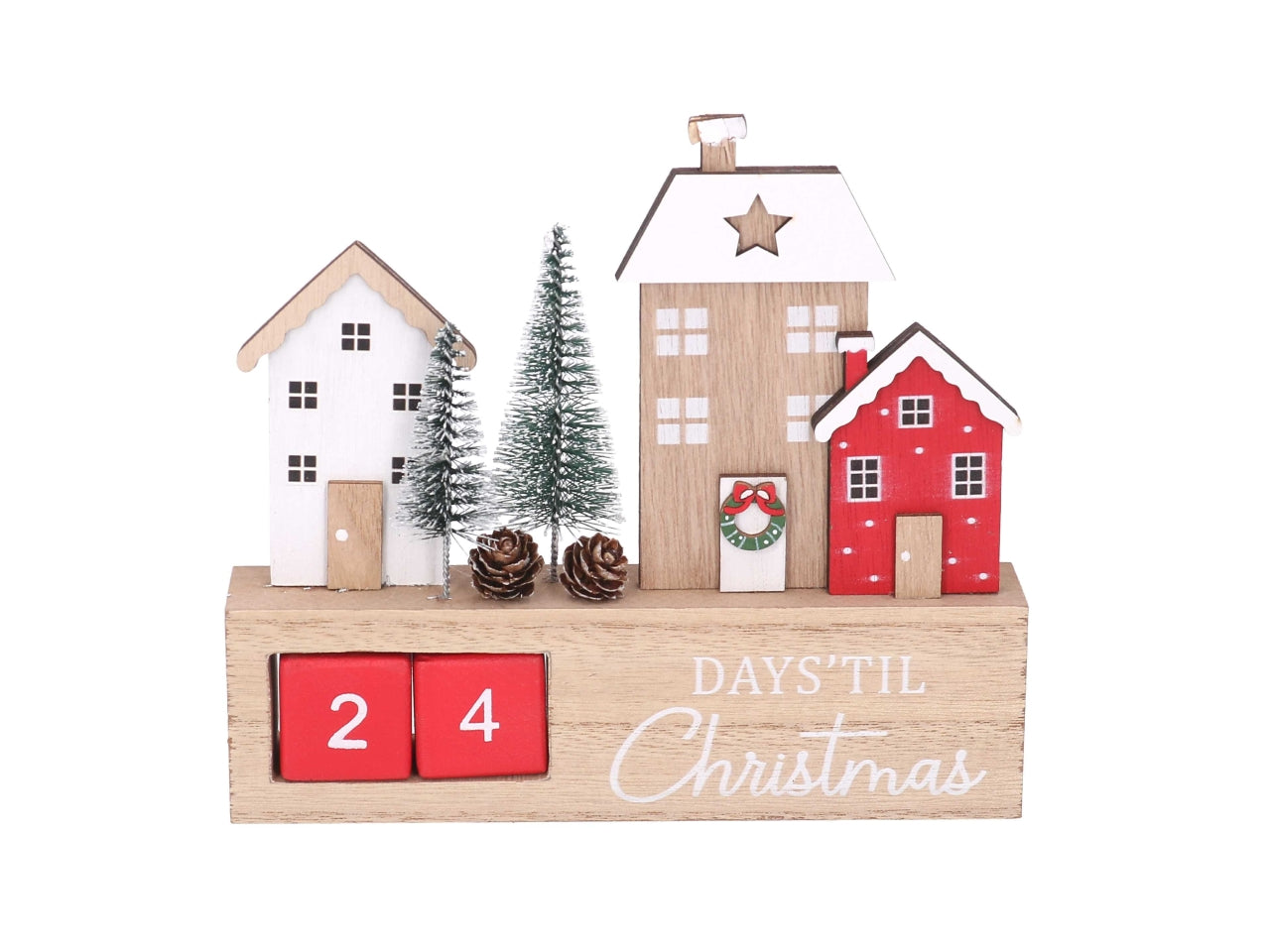 Calendario in legno con casette 18xh.16cm