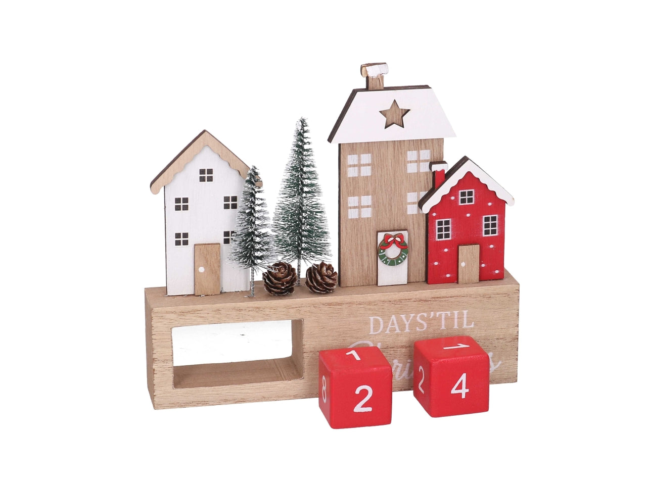 Calendario in legno con casette 18xh.16cm