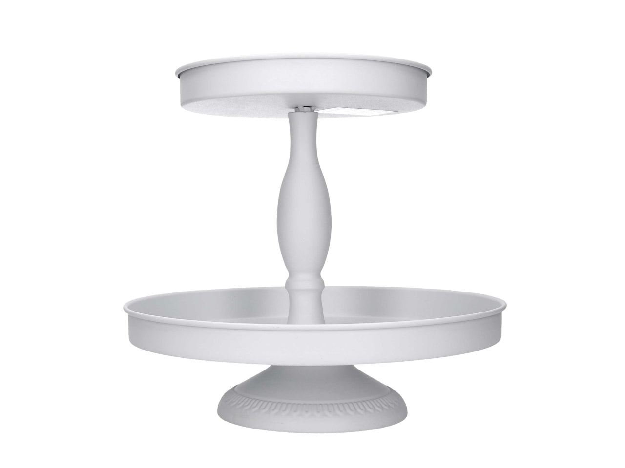 Alzatina in metallo a 2 piani bianco 30xh.30cm