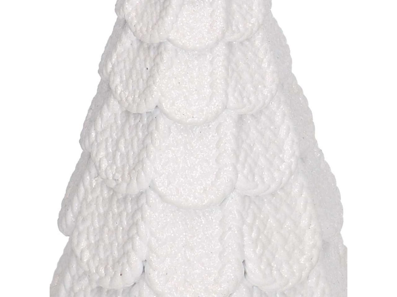 Albero in resina effetto rattan bianco con fiocco oro 17,5xh.35,4cm