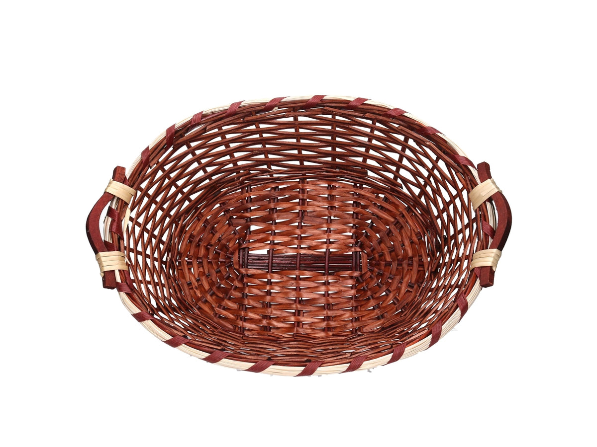 Cesta ovale in vimini 51/55x40xh.14cm noce