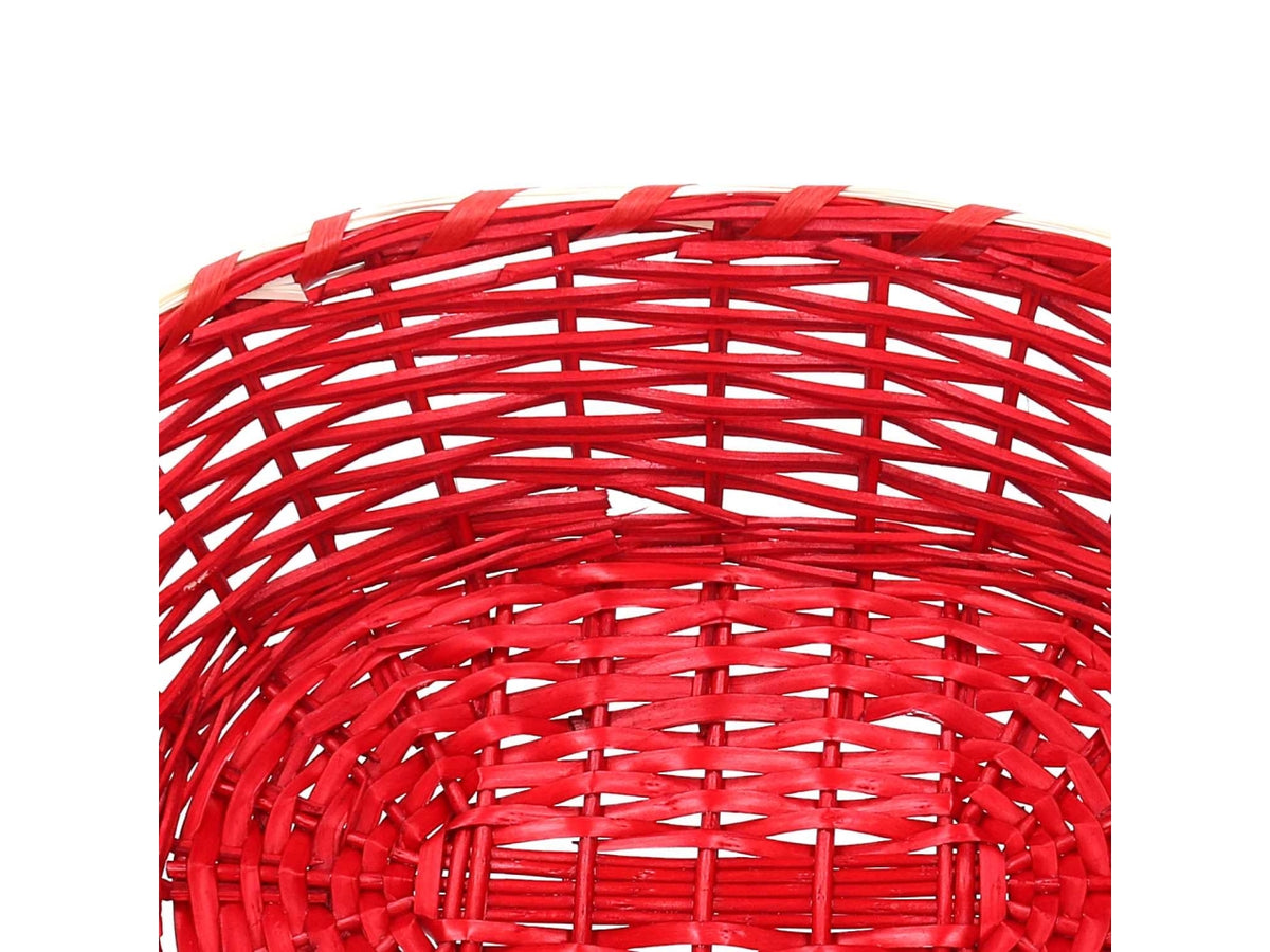 Cesta ovale in vimini 51/55x40xh.14cm rosso