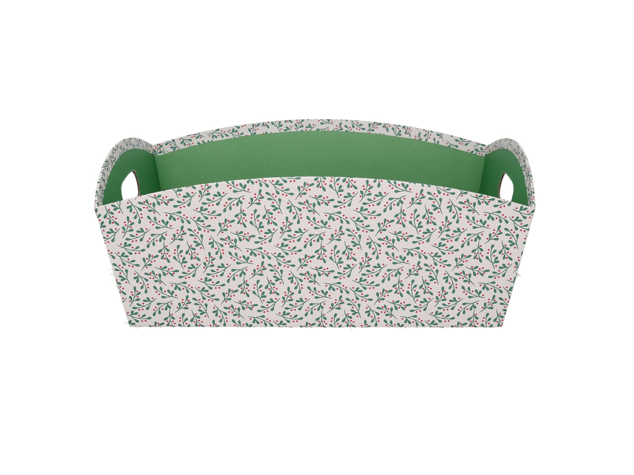 Cesta cartone rettangolare 38/40x27xh.15cm pungitopo bianco