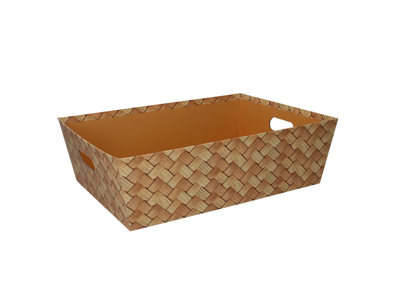 Cesta cartone rettangolare 40x30xh.12cm intreccio sfogliato naturale