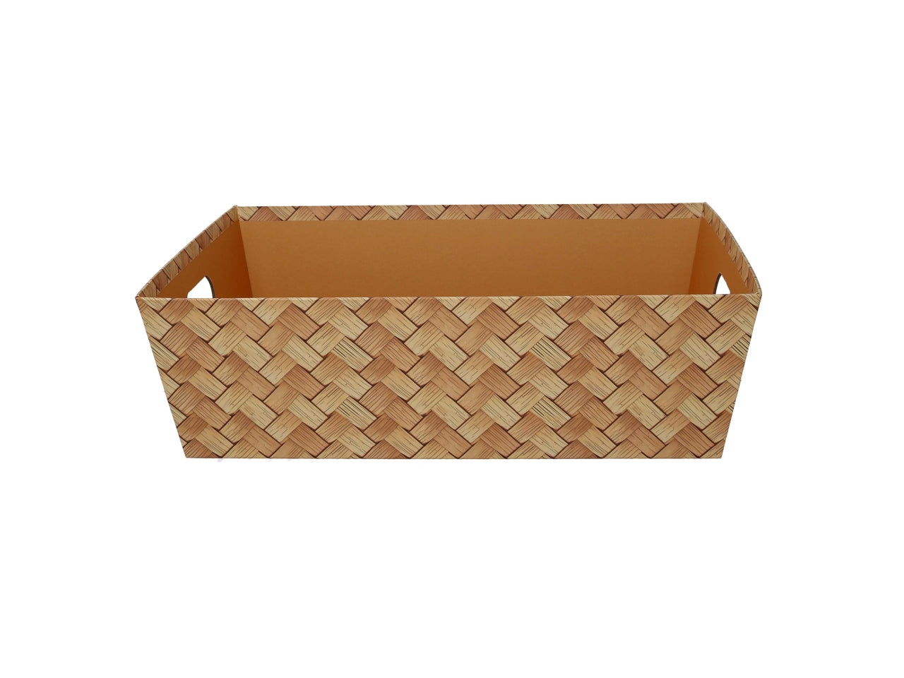 Cesta cartone rettangolare 40x30xh.12cm intreccio sfogliato naturale