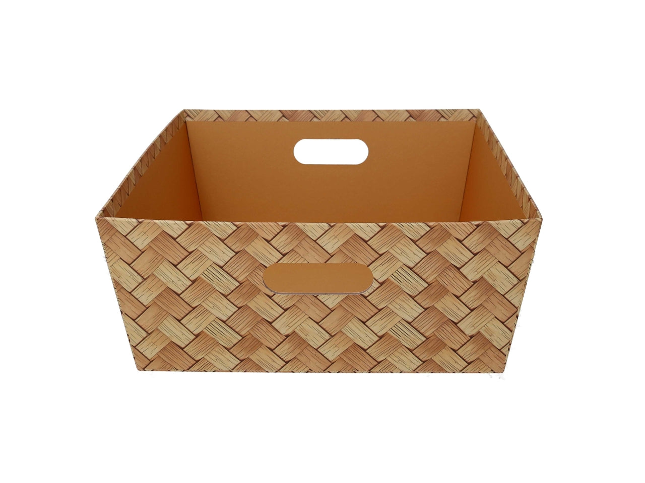 Cesta cartone rettangolare 40x30xh.12cm intreccio sfogliato naturale