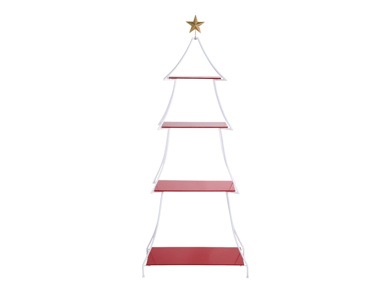 Albero espositore maxi in legno e metallo bianco e rosso 84,5x40,5x200cm