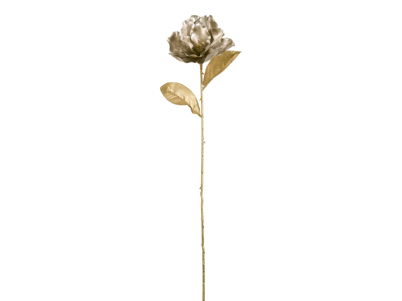Ramo magnolia 64cm metallizzata platino