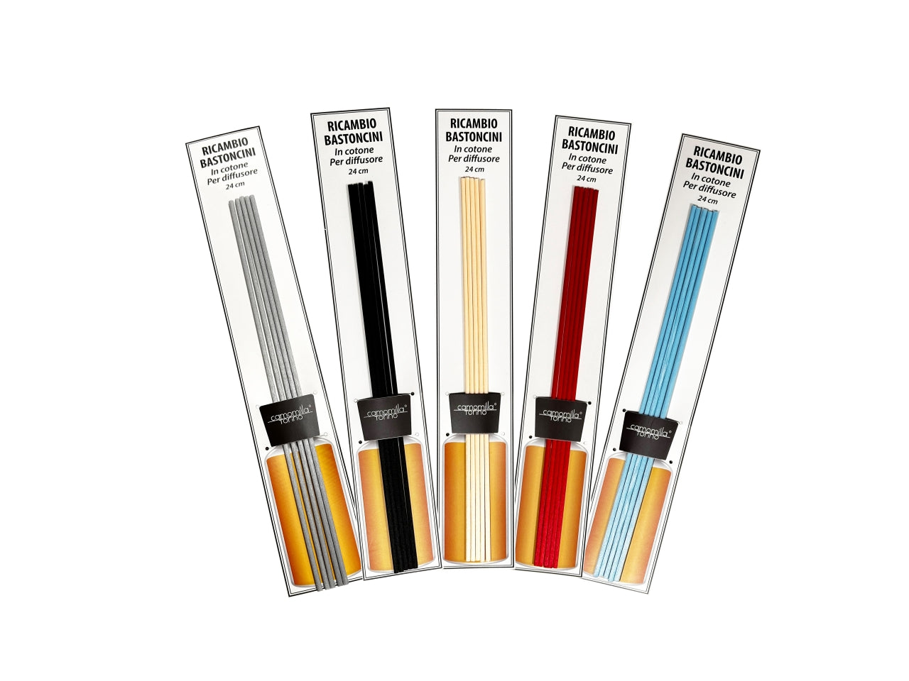 Ricambio bastoncini in cotone h.240x3mm set da 5 bastoncini