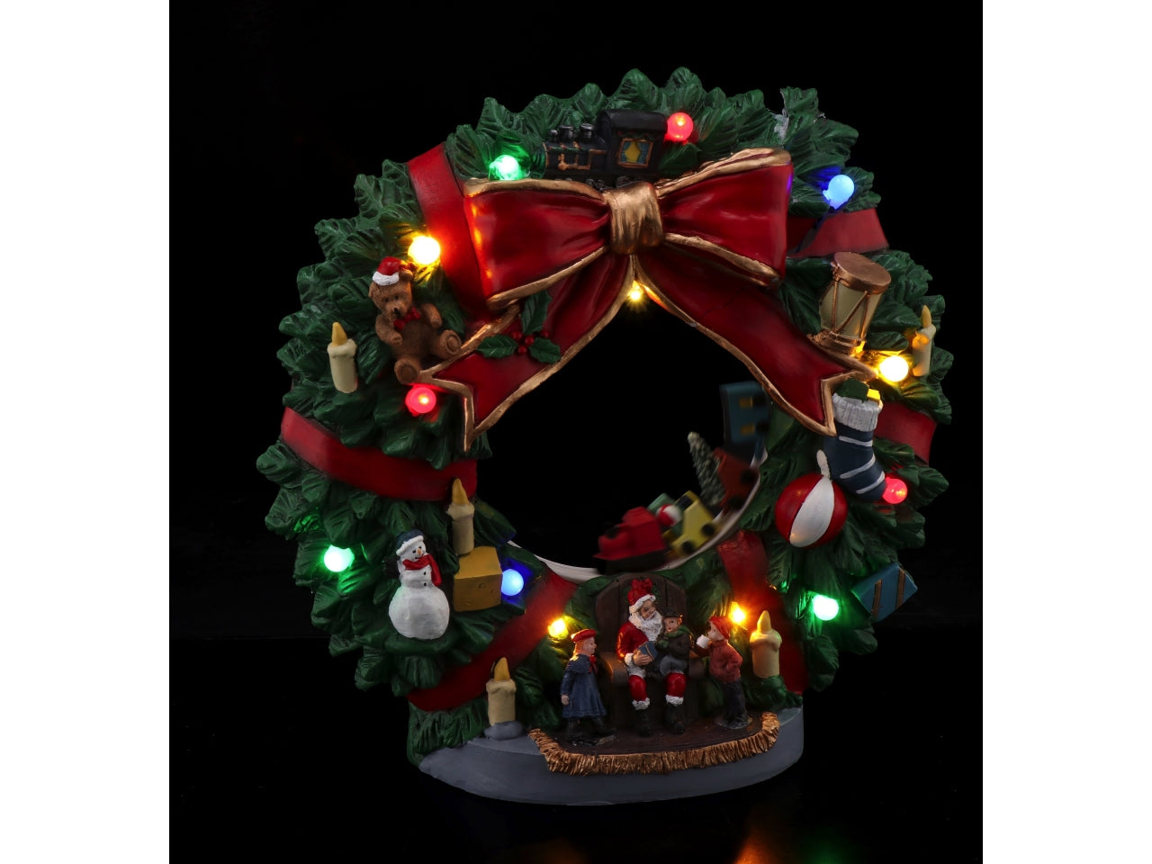 Scenario ghirlanda con paesaggio e 13 led 32x9x31cm
