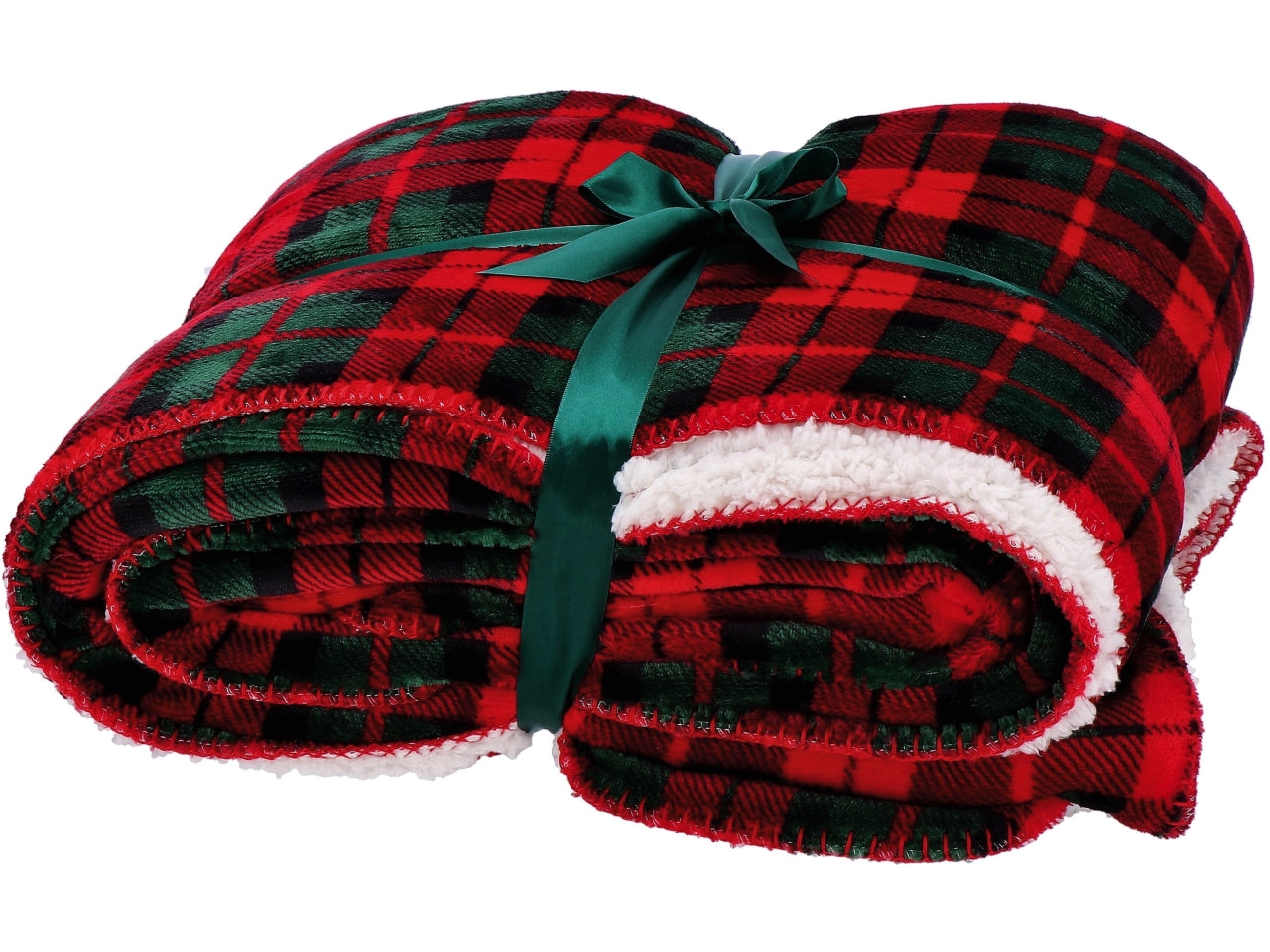 Plaid in flanella e sherpa fantasia scozzese 130x160cm, 3 assortimenti