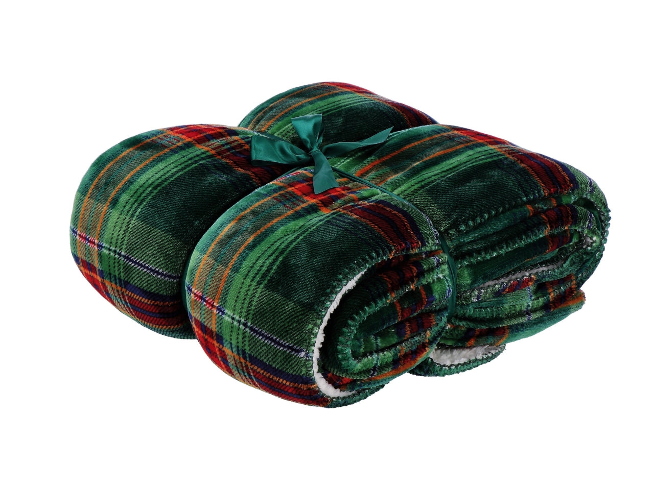 Plaid in flanella e sherpa fantasia scozzese 130x160cm, 3 assortimenti