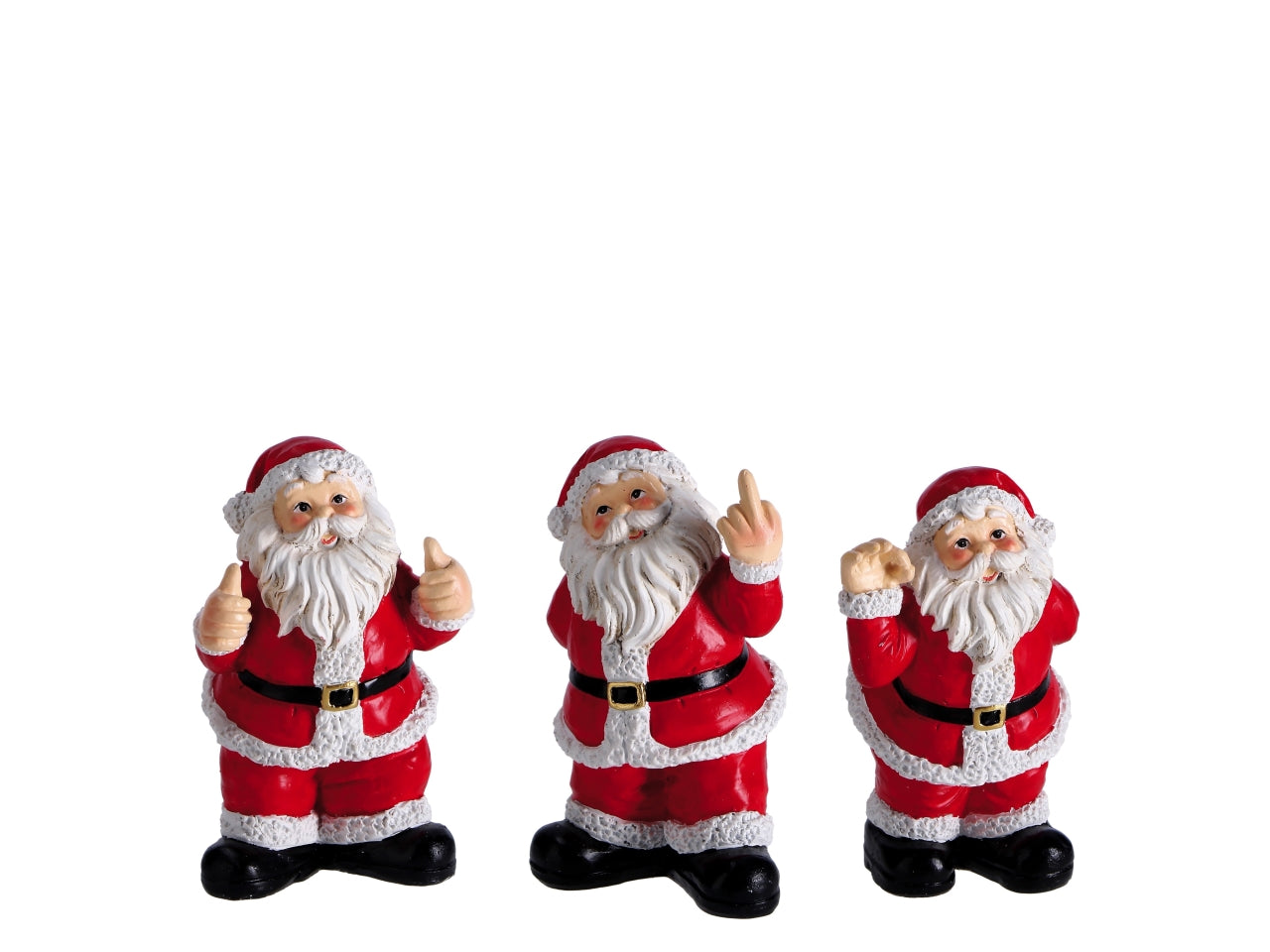 Babbo Natale in resina 10x9xh.15cm, 3 modelli assortiti