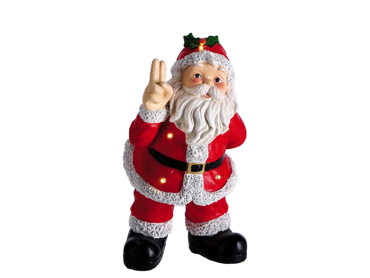 Babbo Natale in resina con 4 led 15x14xh.26cm, 3 modelli assortiti