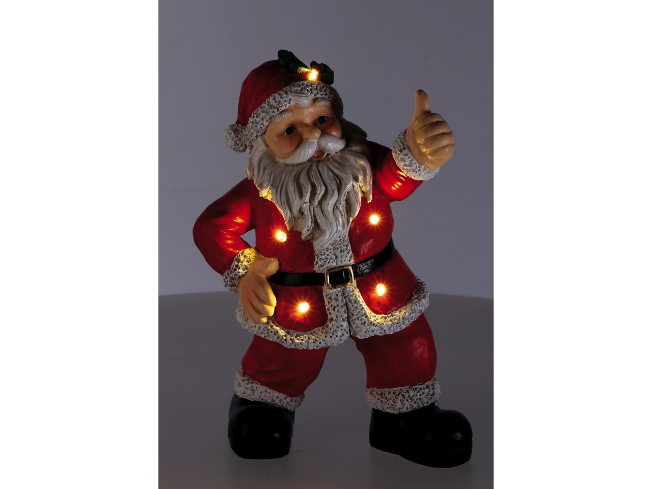 Babbo Natale in resina con 4 led 15x14xh.26cm, 3 modelli assortiti