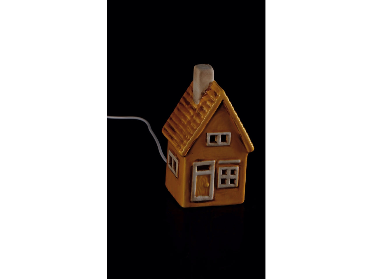 Casetta in ceramica con led colorata 8x7xh.14cm, 6 assortimenti