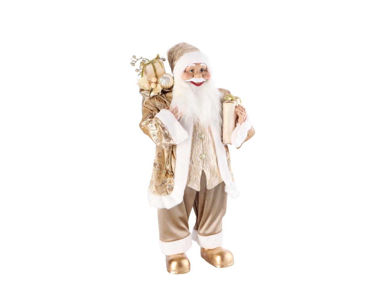 Babbo Natale maxi in plastica oro 37x25xh.105cm