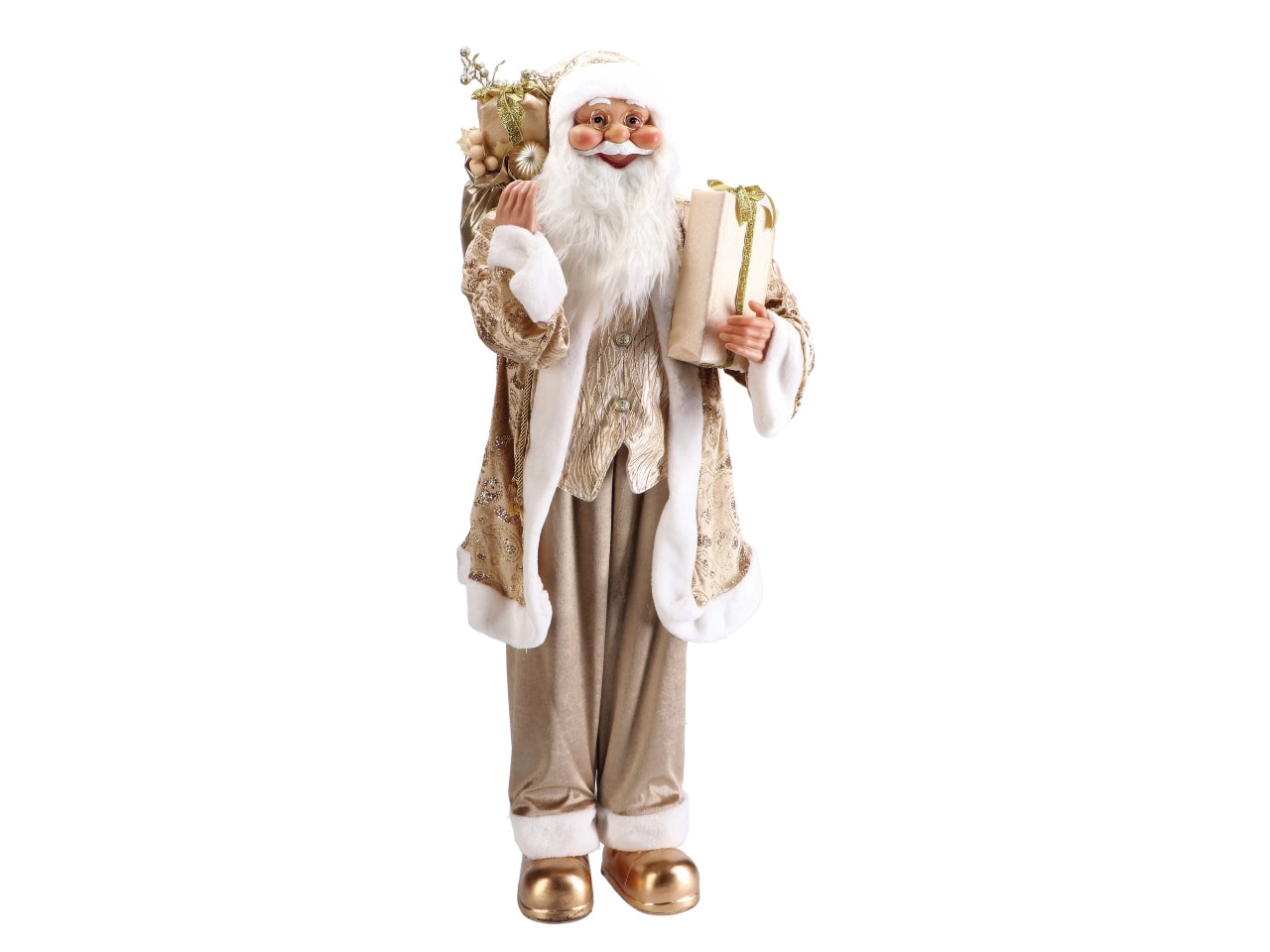 Babbo Natale maxi in plastica oro 40x30xh.145cm