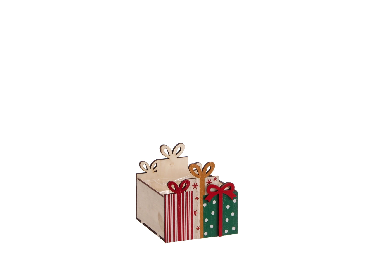 Cachepot natalizio in mdf 12x13xh.12cm, 3 decori assortiti