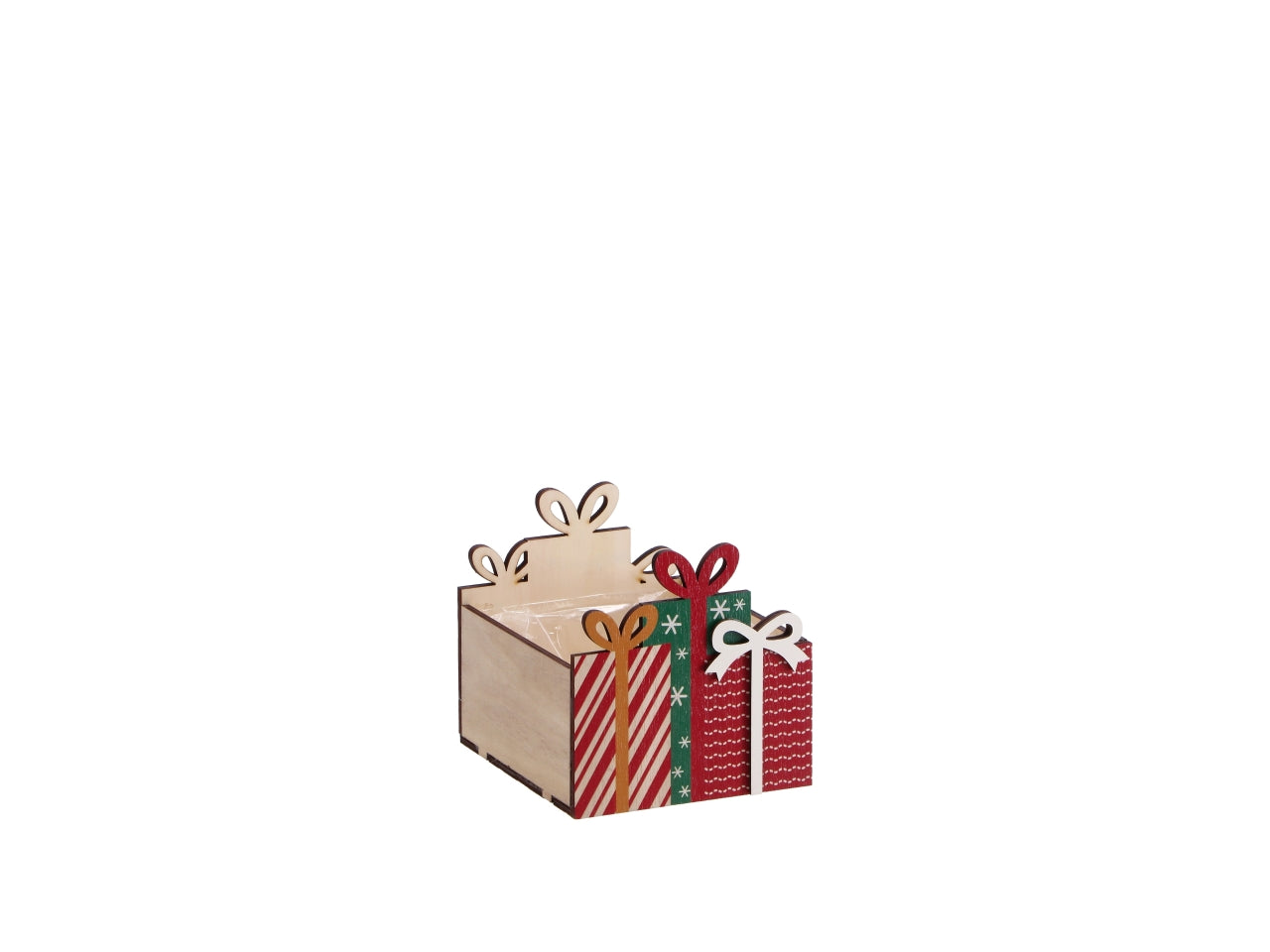 Cachepot natalizio in mdf 12x13xh.12cm, 3 decori assortiti